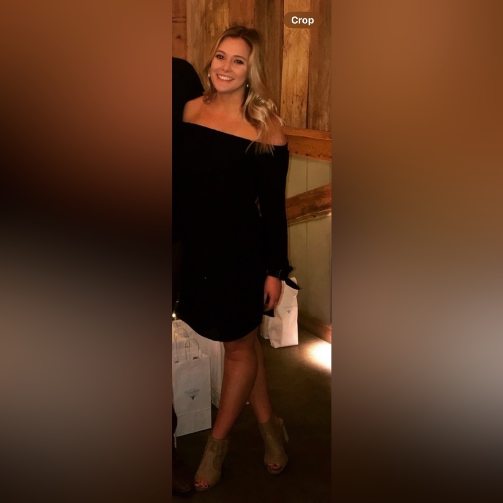 Off the shoulder black dress